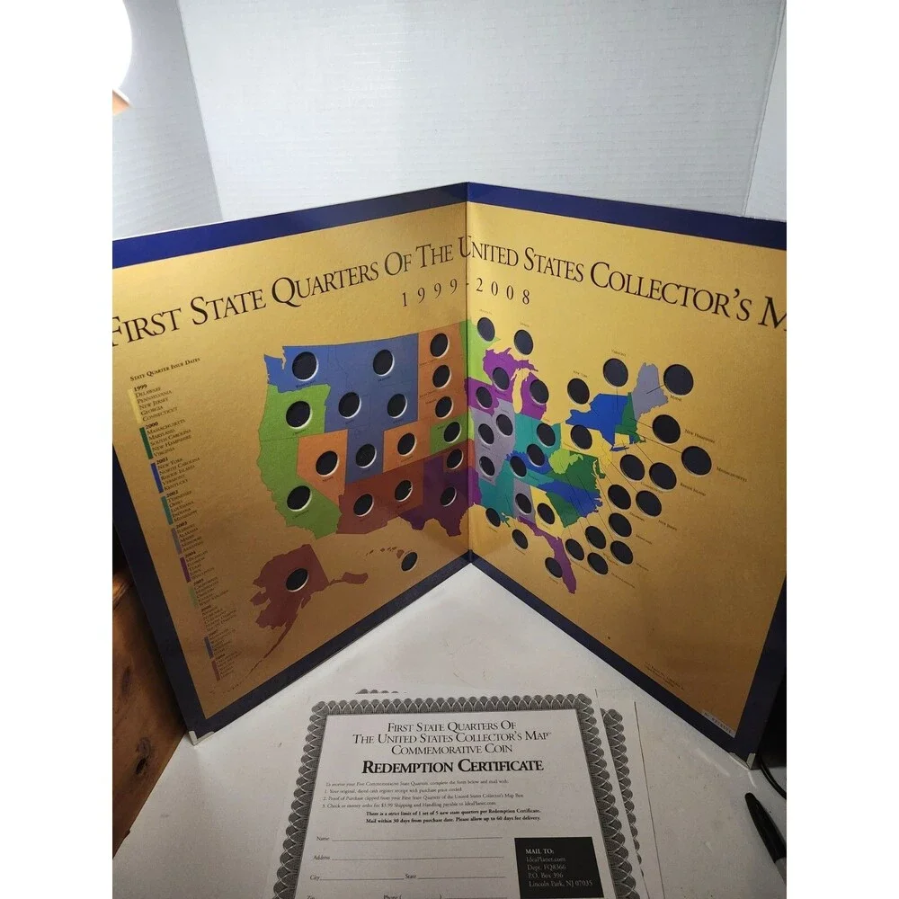 First State Quarters Collector’s Map - All 50 States